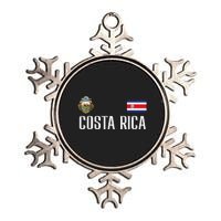 Costa Rica Flag Football Soccer Fan Women Metallic Star Ornament