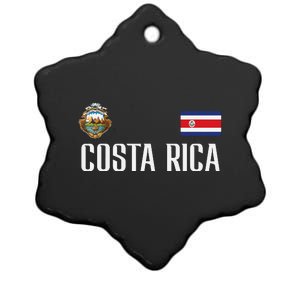 Costa Rica Flag Football Soccer Fan Women Ceramic Star Ornament