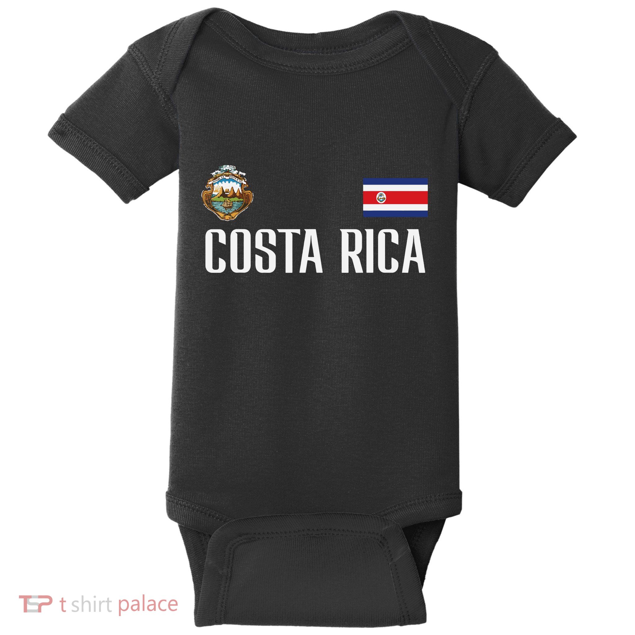 Costa Rica Flag Football Soccer Fan Women Baby Bodysuit