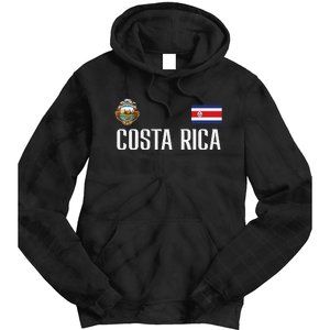 Costa Rica Flag Football Soccer Fan Women Tie Dye Hoodie