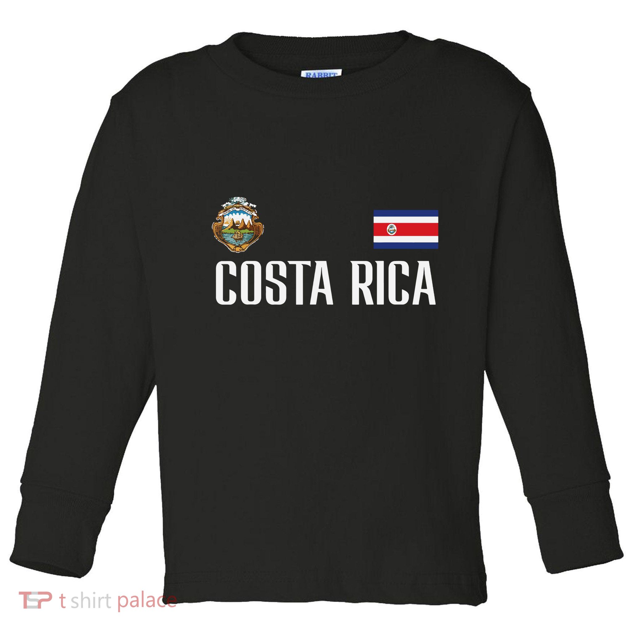 Costa Rica Flag Football Soccer Fan Women Toddler Long Sleeve Shirt