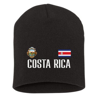 Costa Rica Flag Football Soccer Fan Women Short Acrylic Beanie