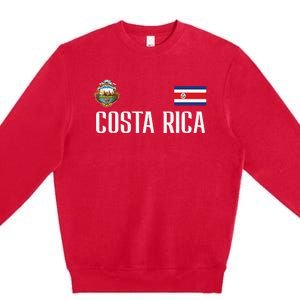 Costa Rica Flag Football Soccer Fan Women Premium Crewneck Sweatshirt