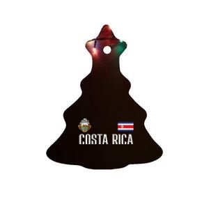 Costa Rica Flag Football Soccer Fan Women Ceramic Tree Ornament