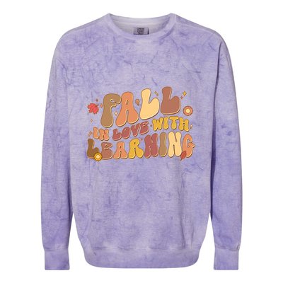 Cute Retro Fall In Love With Learning Colorblast Crewneck Sweatshirt