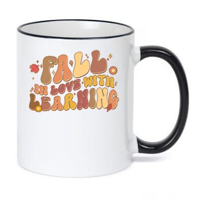 Cute Retro Fall In Love With Learning 11oz Black Color Changing Mug