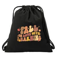 Cute Retro Fall In Love With Learning Drawstring Bag