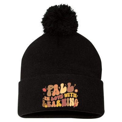 Cute Retro Fall In Love With Learning Pom Pom 12in Knit Beanie