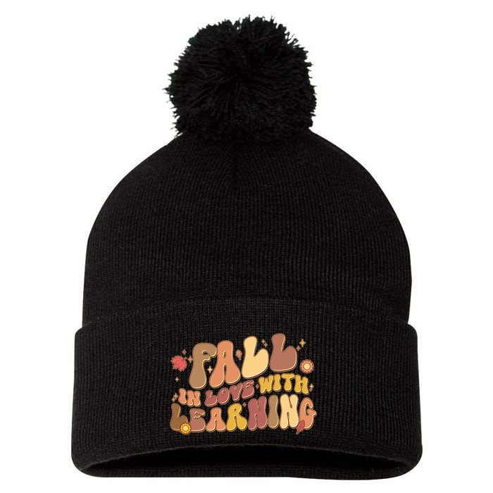 Cute Retro Fall In Love With Learning Pom Pom 12in Knit Beanie