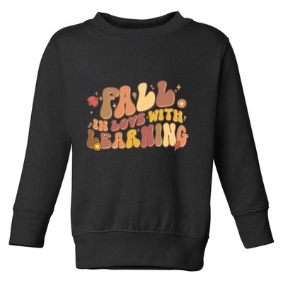 Cute Retro Fall In Love With Learning Toddler Sweatshirt
