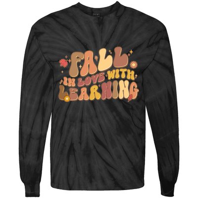 Cute Retro Fall In Love With Learning Tie-Dye Long Sleeve Shirt