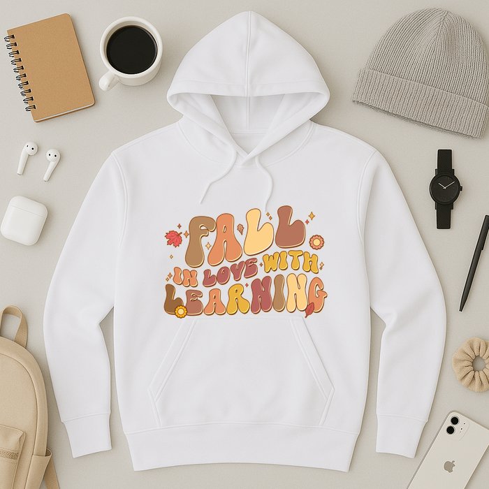 Cute Retro Fall In Love With Learning Hoodie