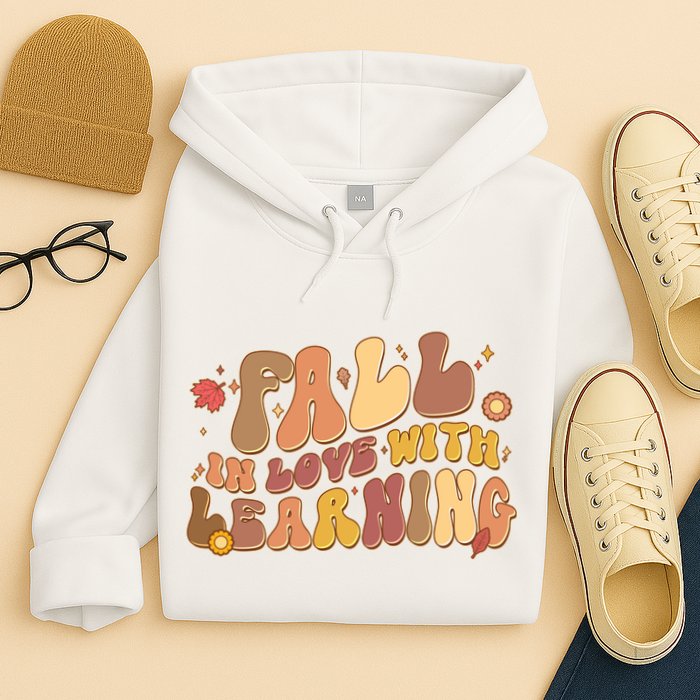 Cute Retro Fall In Love With Learning Hoodie