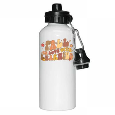 Cute Retro Fall In Love With Learning Aluminum Water Bottle 