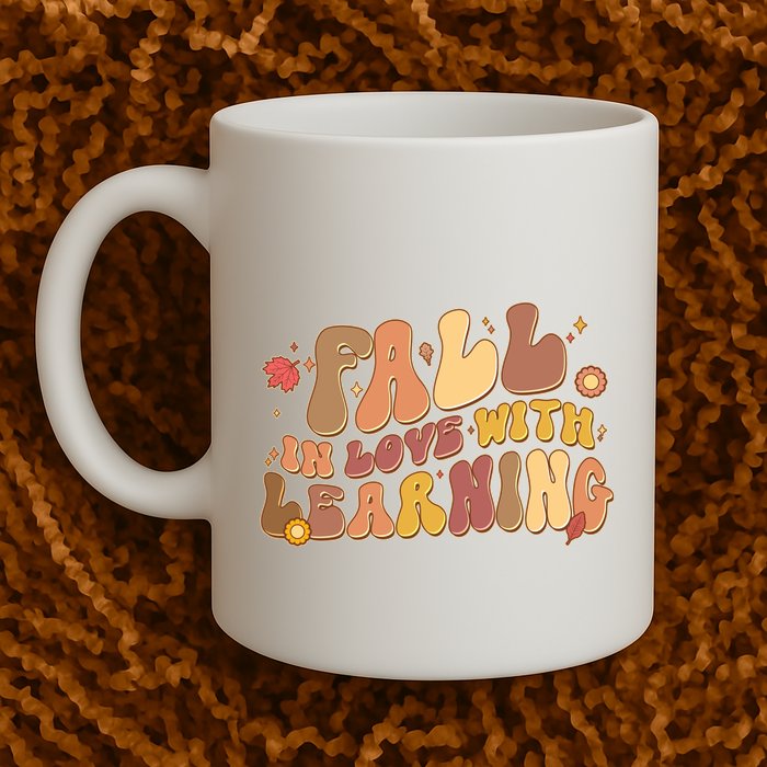 Cute Retro Fall In Love With Learning Mug