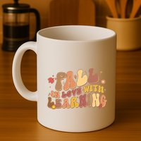Cute Retro Fall In Love With Learning Mug