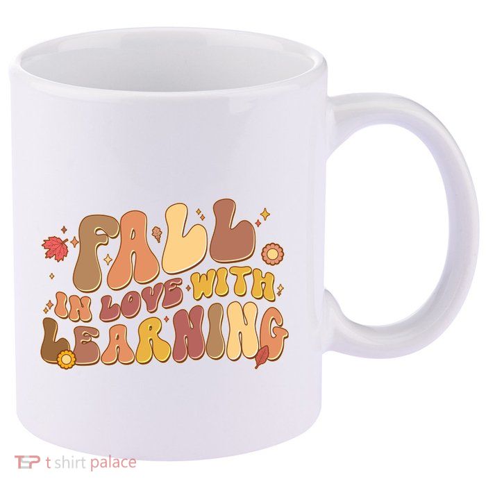 Cute Retro Fall In Love With Learning 11oz C Handle Ceramic Mug
