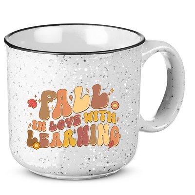 Cute Retro Fall In Love With Learning 15oz Campfire Ceramic Mug
