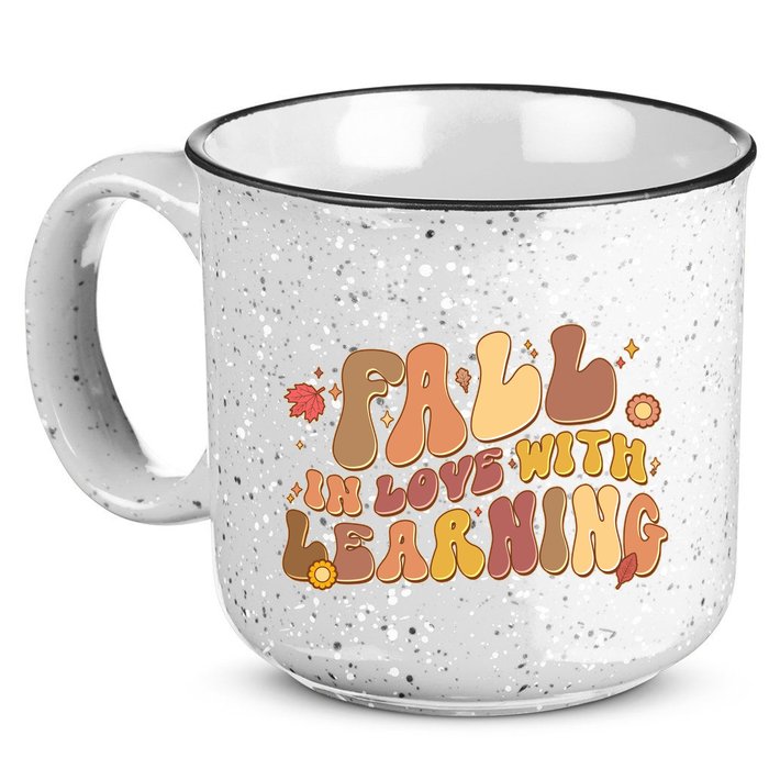 Cute Retro Fall In Love With Learning 15oz Campfire Ceramic Mug