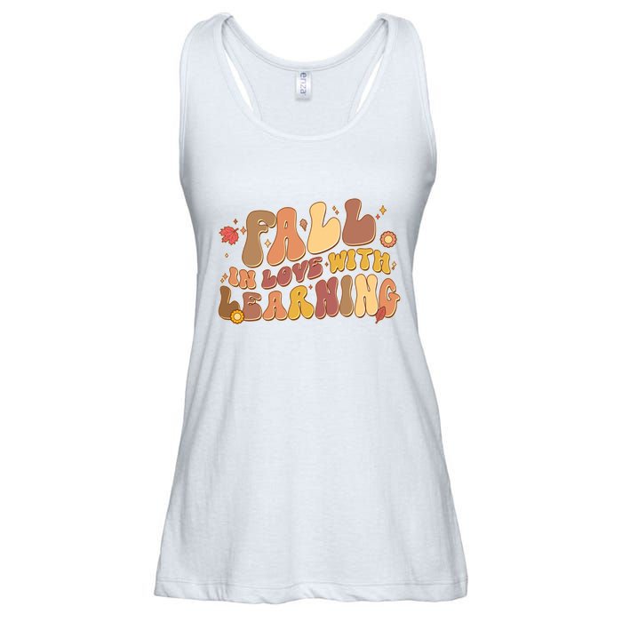 Cute Retro Fall In Love With Learning Ladies Essential Flowy Tank