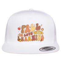 Cute Retro Fall In Love With Learning Flat Bill Trucker Hat