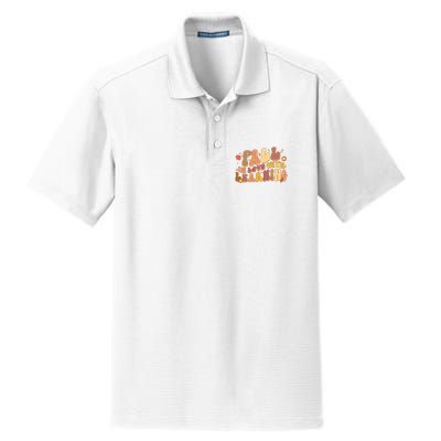 Cute Retro Fall In Love With Learning Dry Zone Grid Polo