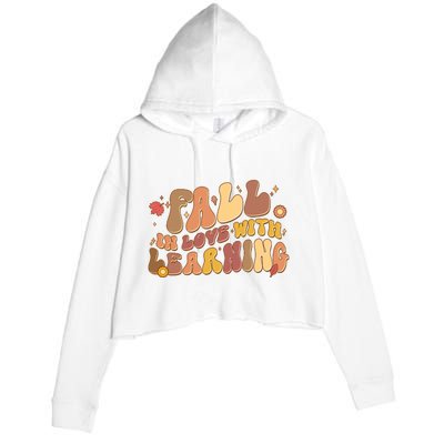 Cute Retro Fall In Love With Learning Crop Fleece Hoodie