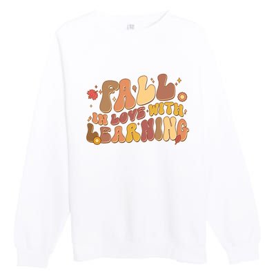 Cute Retro Fall In Love With Learning Premium Crewneck Sweatshirt