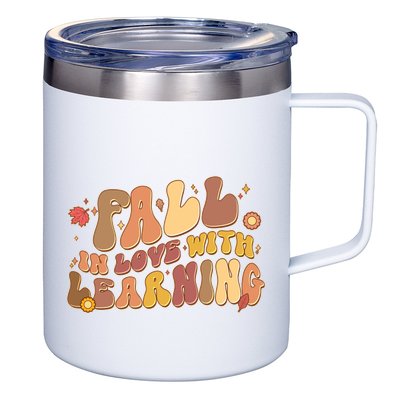Cute Retro Fall In Love With Learning 12oz Stainless Steel Coffee Mug