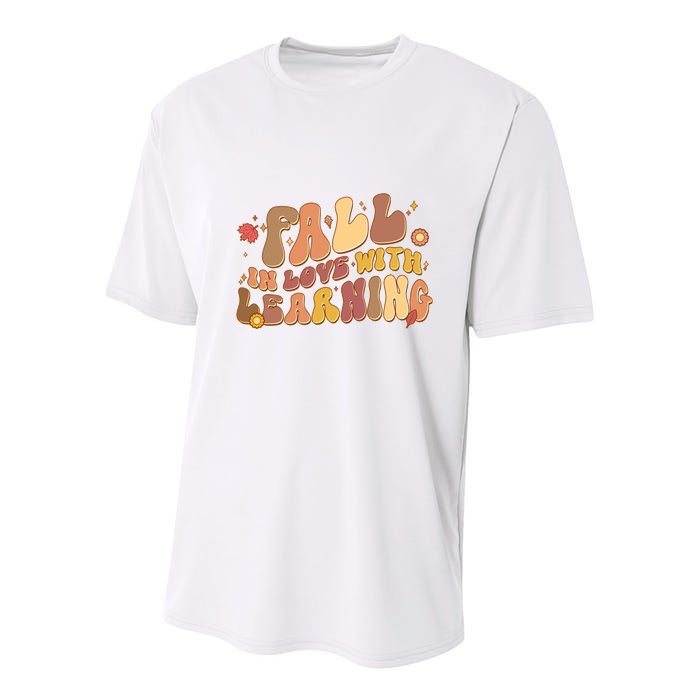 Cute Retro Fall In Love With Learning Youth Performance Sprint T-Shirt