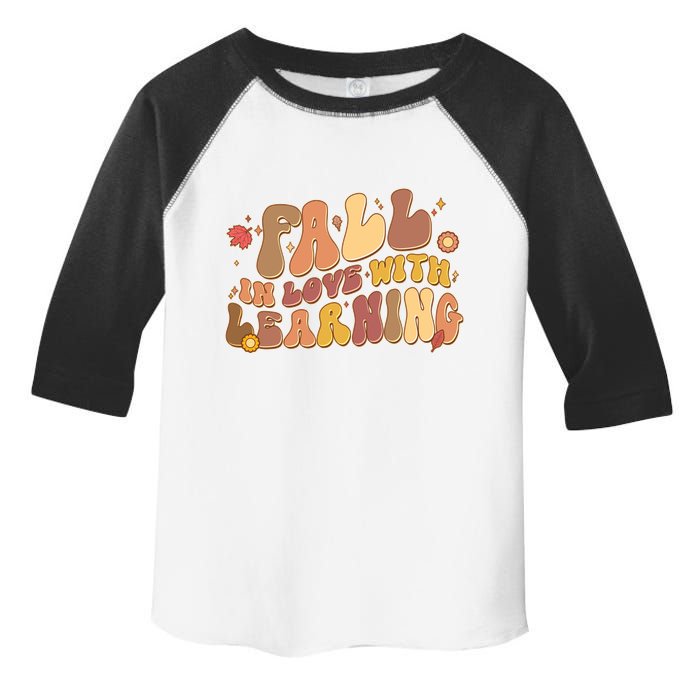 Cute Retro Fall In Love With Learning Toddler Fine Jersey T-Shirt