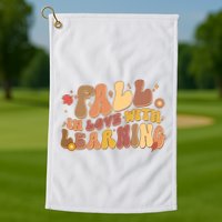 Cute Retro Fall In Love With Learning Golf Towel