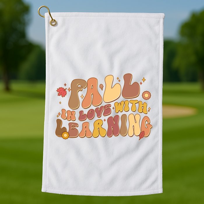 Cute Retro Fall In Love With Learning Golf Towel