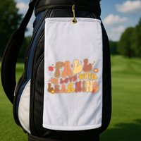 Cute Retro Fall In Love With Learning Golf Towel