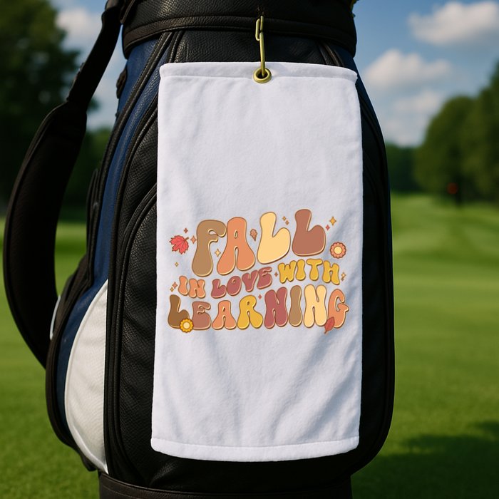 Cute Retro Fall In Love With Learning Golf Towel