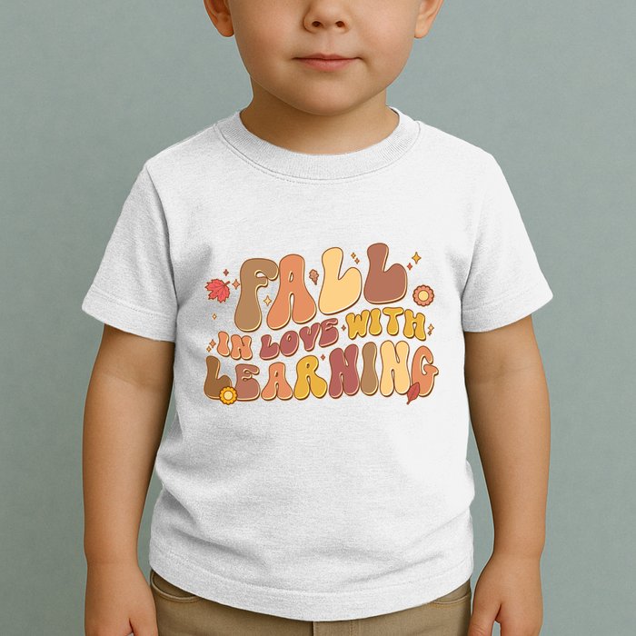 Cute Retro Fall In Love With Learning Toddler T-Shirt