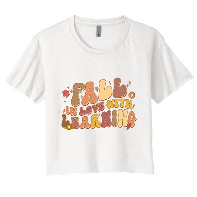 Cute Retro Fall In Love With Learning Crop Top
