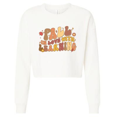 Cute Retro Fall In Love With Learning Cropped Pullover Crew