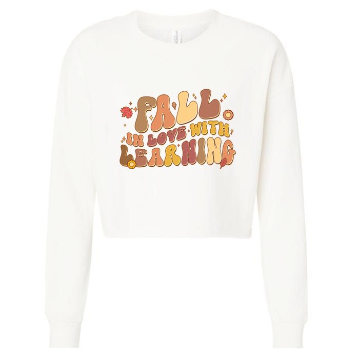 Cute Retro Fall In Love With Learning Cropped Pullover Crew