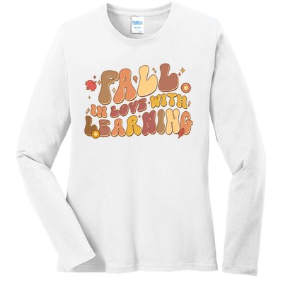 Cute Retro Fall In Love With Learning Ladies Long Sleeve Shirt