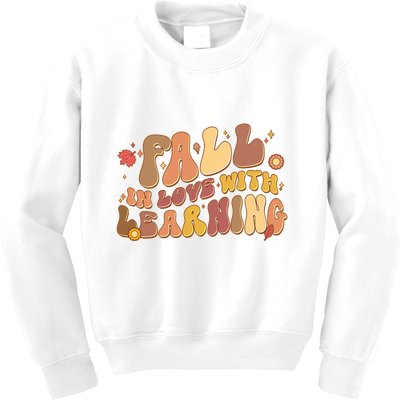 Cute Retro Fall In Love With Learning Kids Sweatshirt