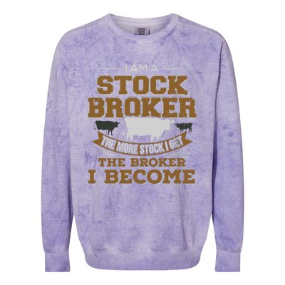 Cattle Rancher Funny Cow Stockbroker Cattleman Farmer Colorblast Crewneck Sweatshirt