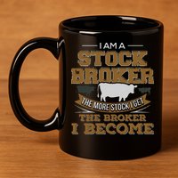 Cattle Rancher Funny Cow Stockbroker Cattleman Farmer 11oz C Handle Ceramic Mug