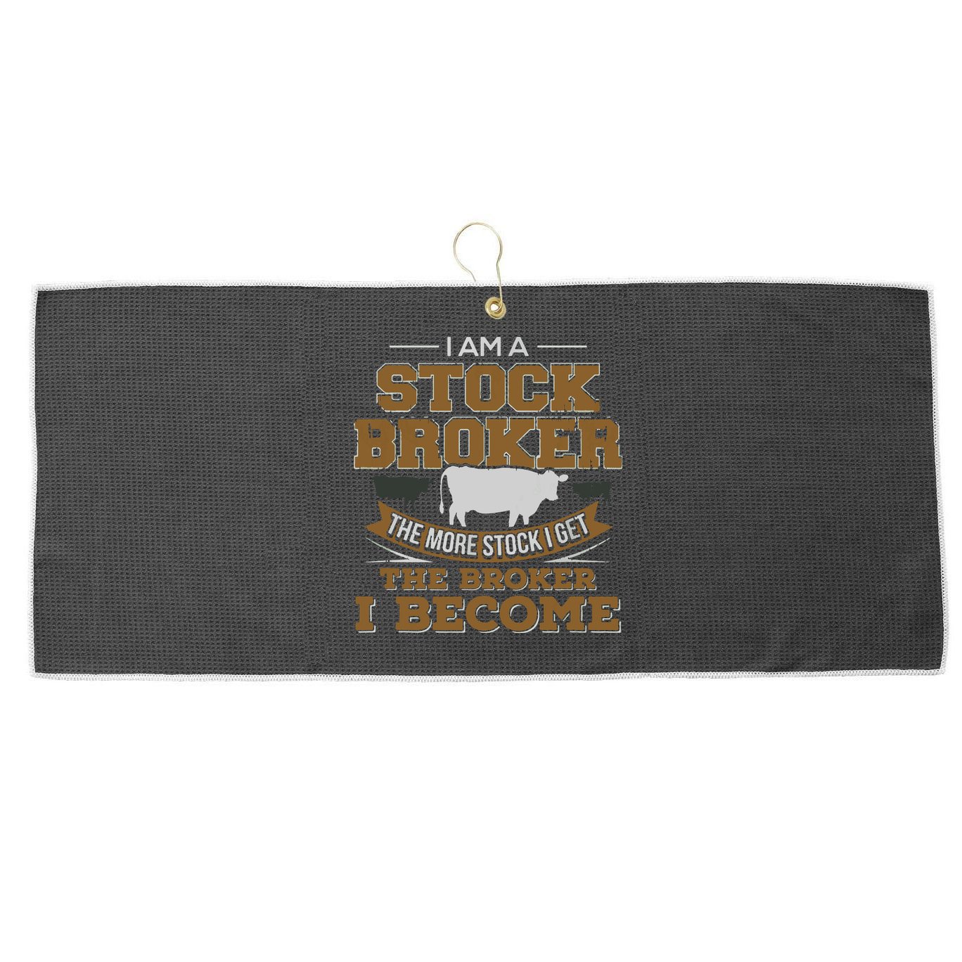 Cattle Rancher Funny Cow Stockbroker Cattleman Farmer Large Microfiber Waffle Golf Towel