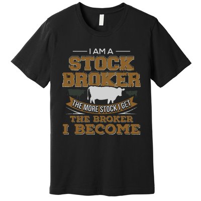 Cattle Rancher Funny Cow Stockbroker Cattleman Farmer Premium T-Shirt