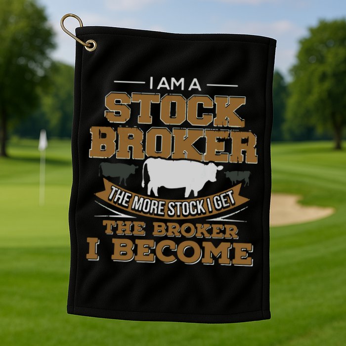 Cattle Rancher Funny Cow Stockbroker Cattleman Farmer Golf Towel