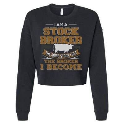 Cattle Rancher Funny Cow Stockbroker Cattleman Farmer Cropped Pullover Crew