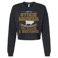 Cattle Rancher Funny Cow Stockbroker Cattleman Farmer Cropped Pullover Crew