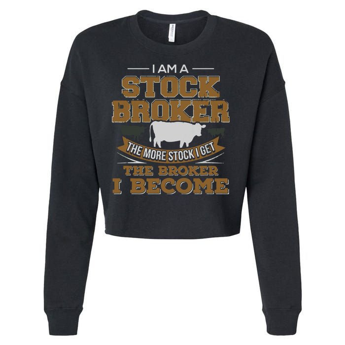Cattle Rancher Funny Cow Stockbroker Cattleman Farmer Cropped Pullover Crew