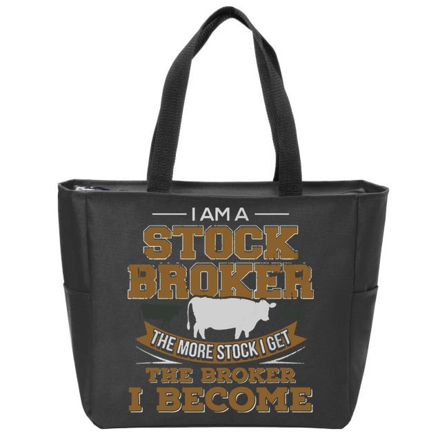 Cattle Rancher Funny Cow Stockbroker Cattleman Farmer Zip Tote Bag